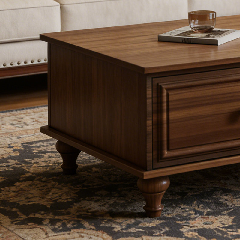 Table basse avec rangement Minimalist, Brun, H 17,71 po x L 47,24 po x l 23,62 po