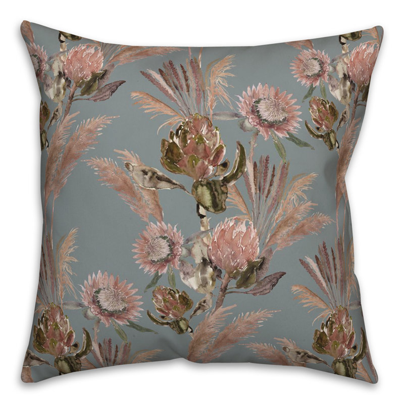 Coussin décoratif en polyester / mélange de polyester, Bleu