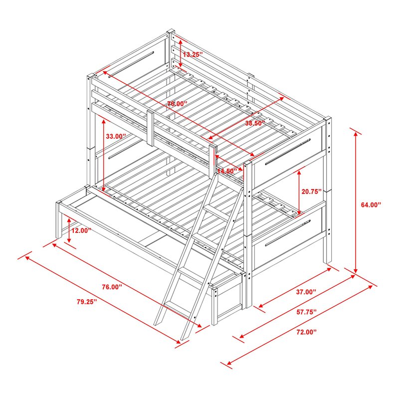 Isabelle & Max™ Littleton Bunk Bed with Built-in Ladder & Reviews | Wayfair