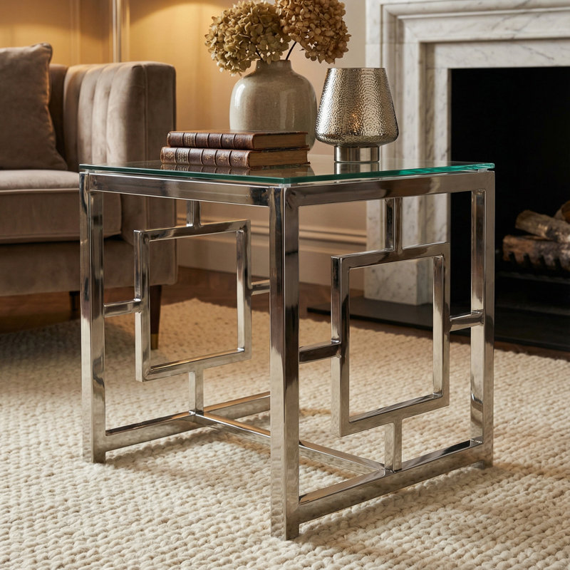 Varda Glass Top End Table