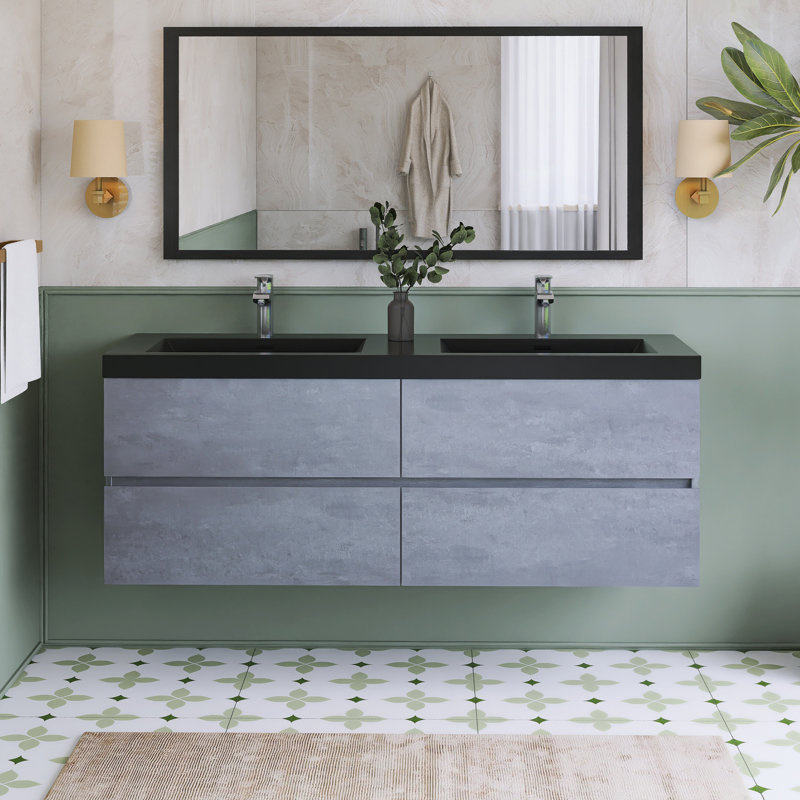 Laileigh 59.06'' Double Bathroom Vanity with Quartz Top