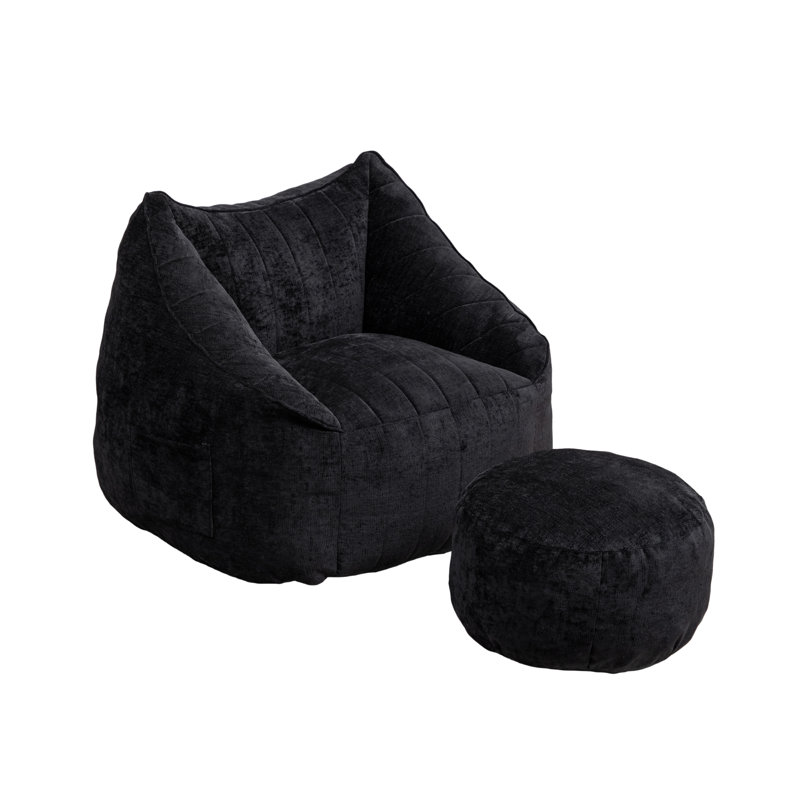 Fabric Bean Bag Chair, Black