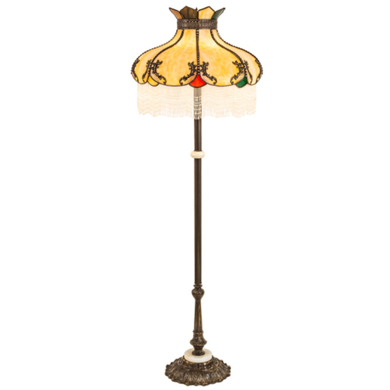 Greenbriar Oak Floor Lamp, Beige/Red/Craftsman Brown