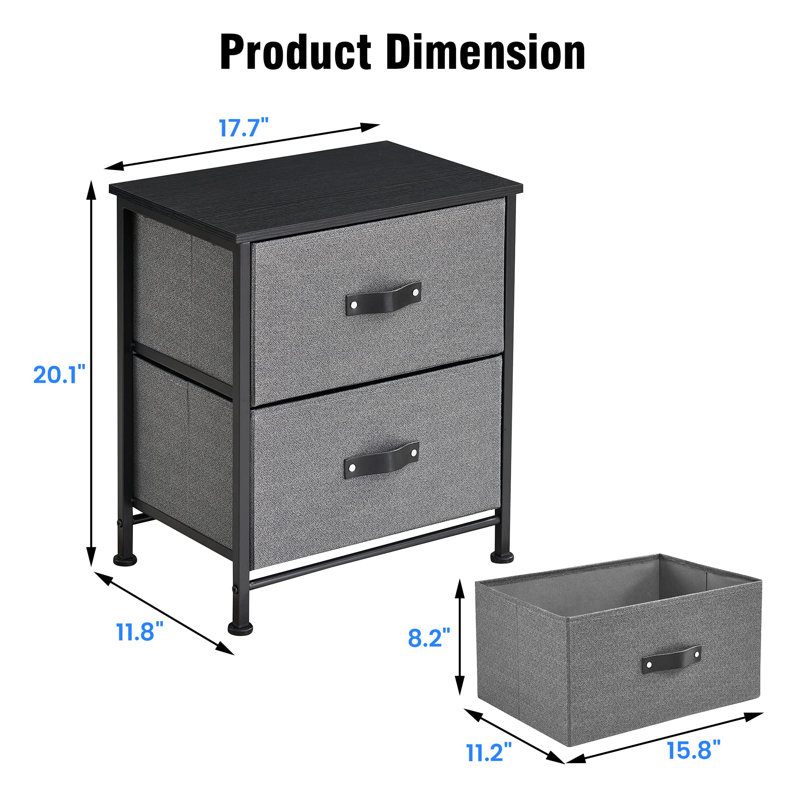 Commode 2 tiroirs l 17,7 po