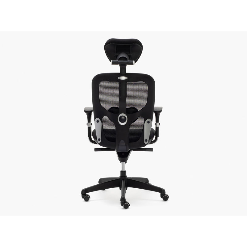 Polyester Blend Office Chair with Headrest, Black 