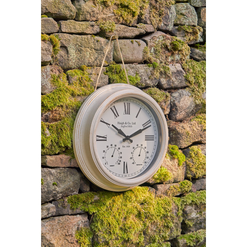 Metal Wall Clock, Gold/Cream