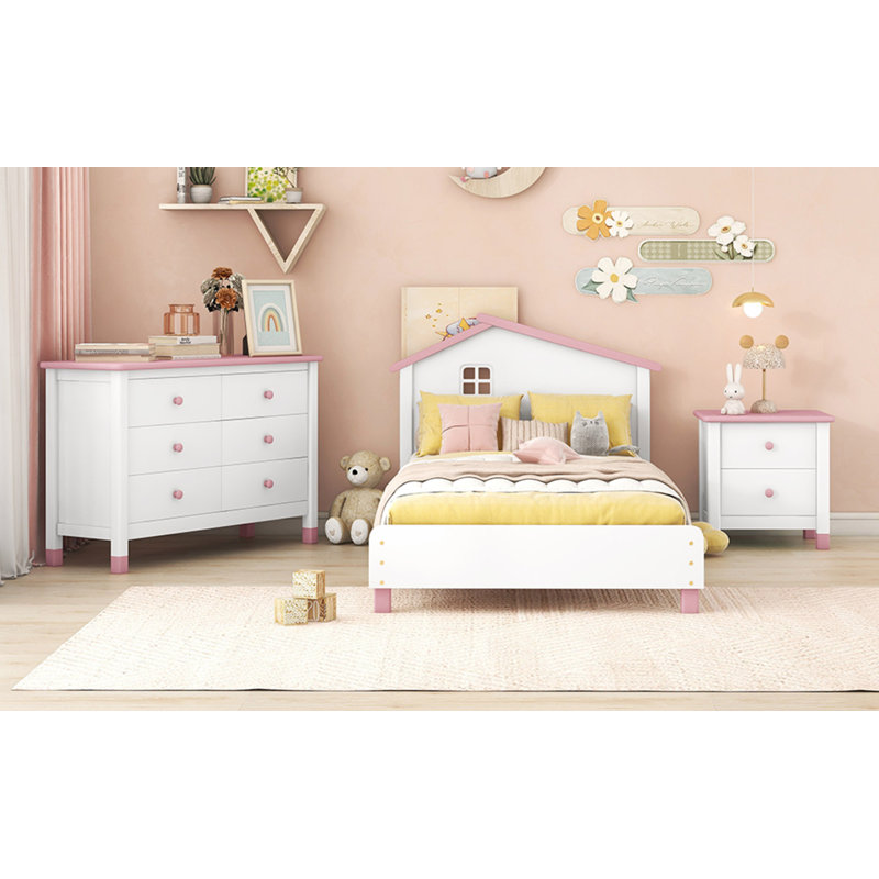Ensemble de chambre à coucher avec lit plateforme 3 pièces Harmander