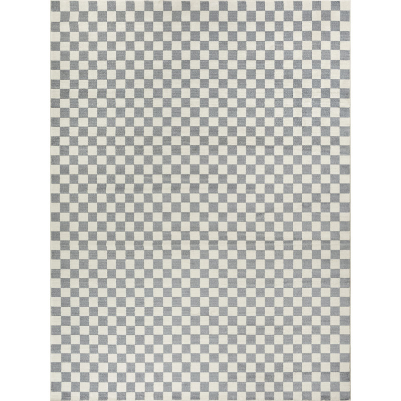 Tapis d'intérieur moderne ivoire Ebern Designs Delfina, Rectangle 9 pi x 12 pi