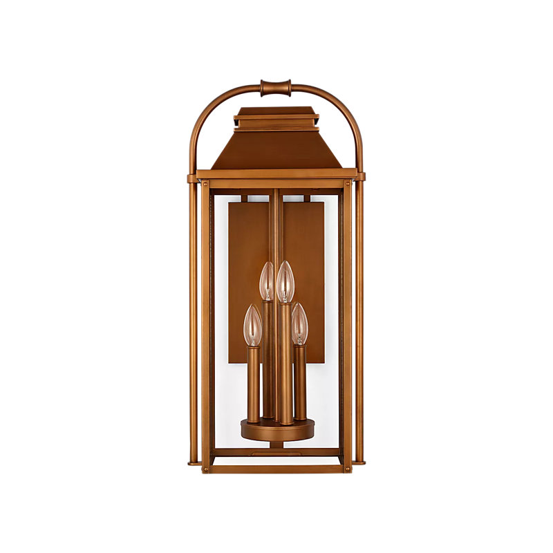 Plafonnier encastré d'extérieur 4 lumières Newson, Cuivre naturel