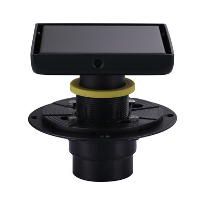 SUS 304 Stainless Steel 5.9" Square Shower Floor Drainer In Black