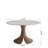 Aurora 47‘’/53‘’/59‘’ Farmhouse Round Sintered Stone Dining Table - Sculptural Solid Hardwood Pedestal For 4-8-354135554-368880042