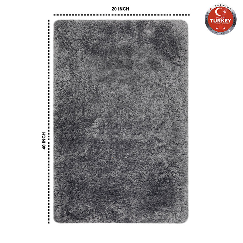 Tapis pour salle de bain Lashauna, L 24 po x L 40 po, Gris foncé