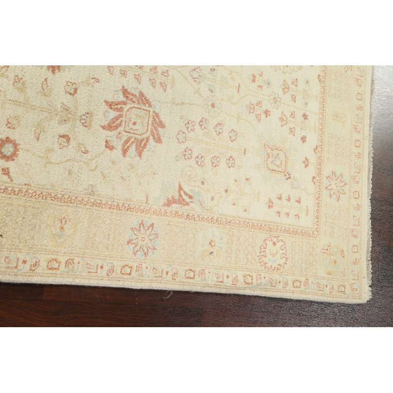 Tapis oriental à motif de teinture végétale Peshawar Chobi noué à la main 4 x 6