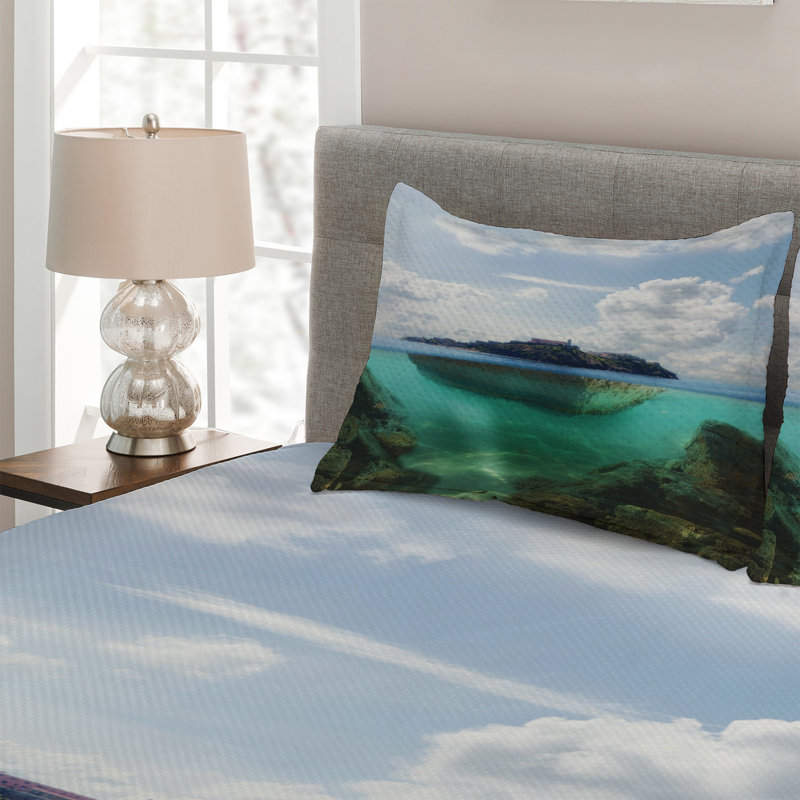 Island Modern & Contemporary Polyester Coverlet, King Bedspread + 2 Shams