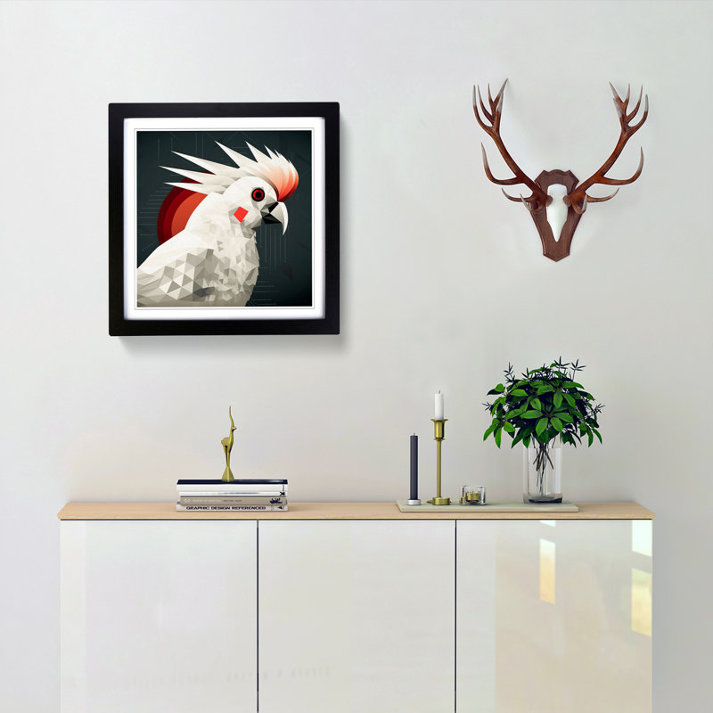 Cockatoo Constructivism - Framed Print, Black