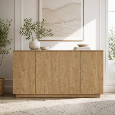 Sideboard Buffet Cabinet with Adjustable Shelves & Natural Finish