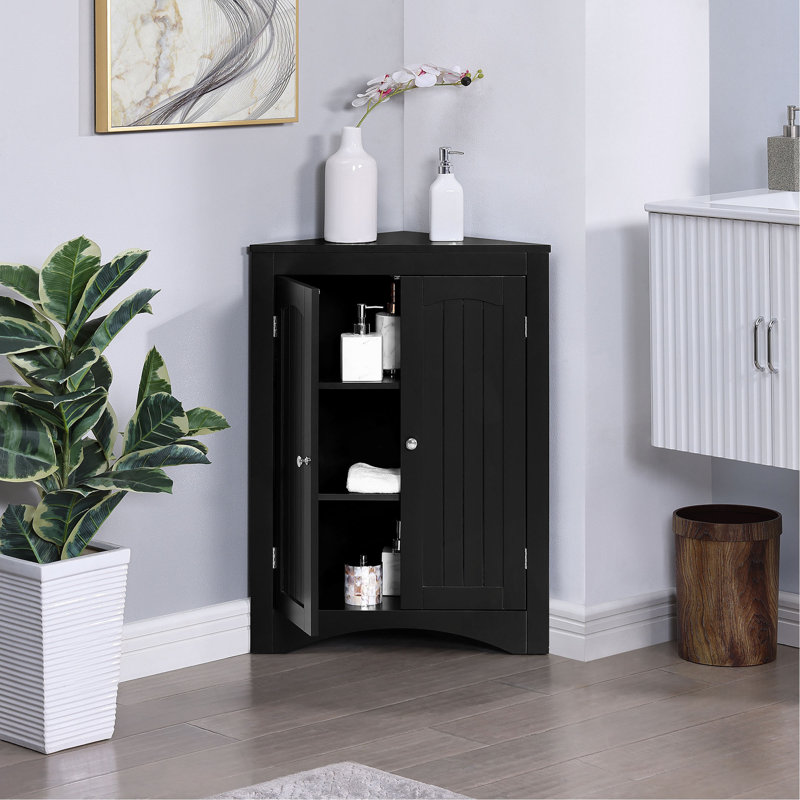 Sideboard Cabinet,Corner Cabinet,Bathroom Floor Corner Cabinet With Doors And Shelves, Kitchen, Living Room,Free Standing Storage Cabinet For Bathroom