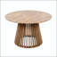 Table de salle à manger d'extérieur en bois d'acacia - 47,25 po ronde, teck clair