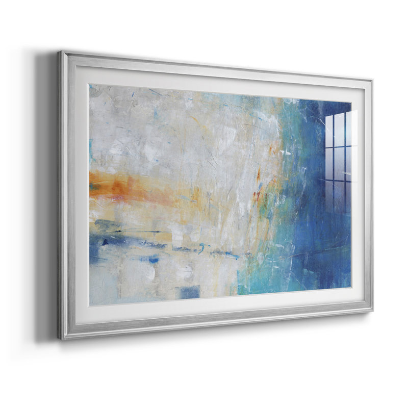 " Blue Grotto I ", 42.5" W x 30.5" H, Silver