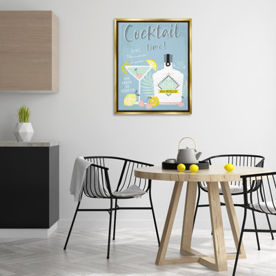  «Cocktail Time Gin Recipe», art mural encadré flottant par Angela Nickeas