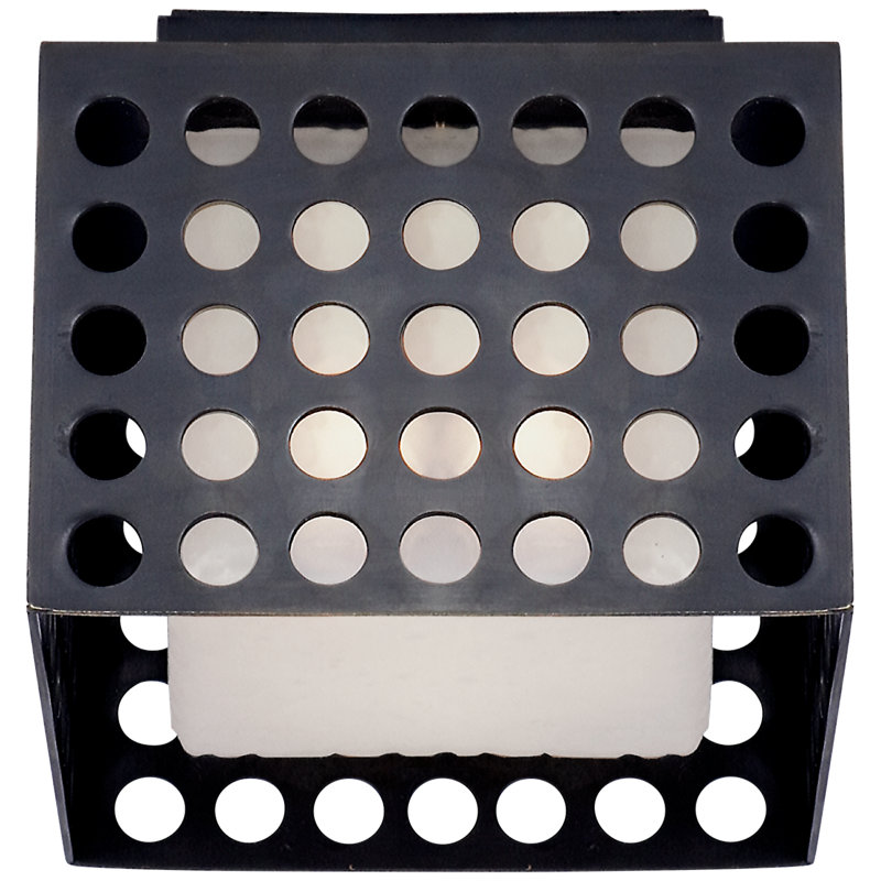 Kelly Wearstler Precision Small Square Flush Mount, Bronze/ White 