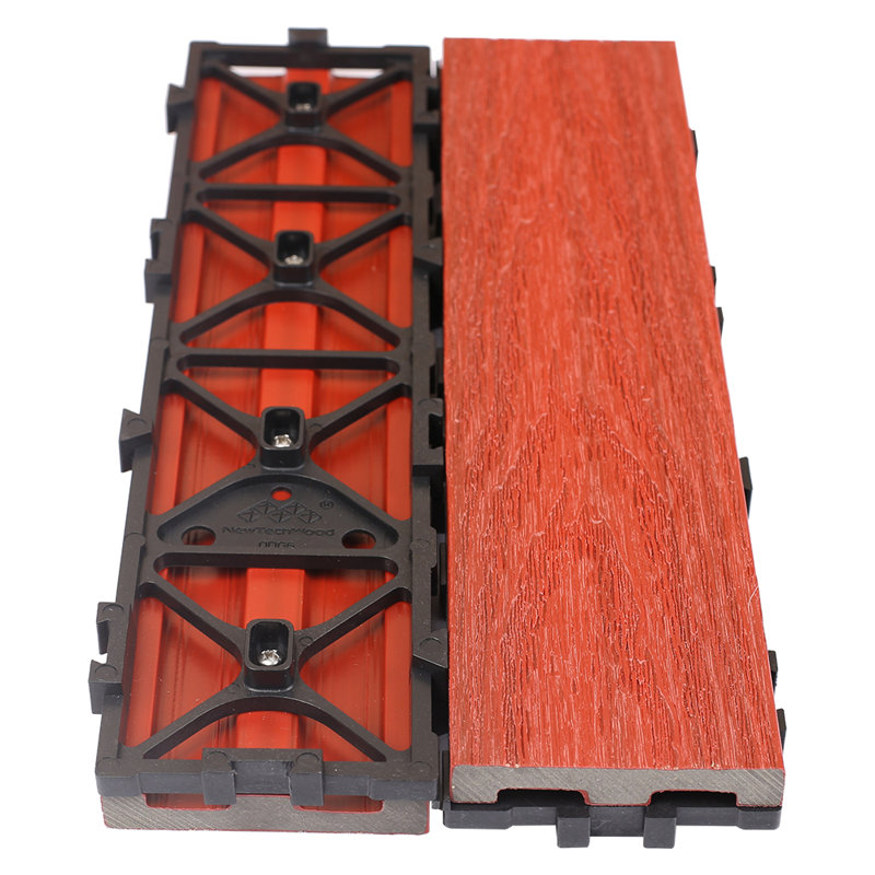 Carreau de terrasse à lattes simple en composite suédois 12 po x 3 po UltraShield Naturale, Rouge suédois