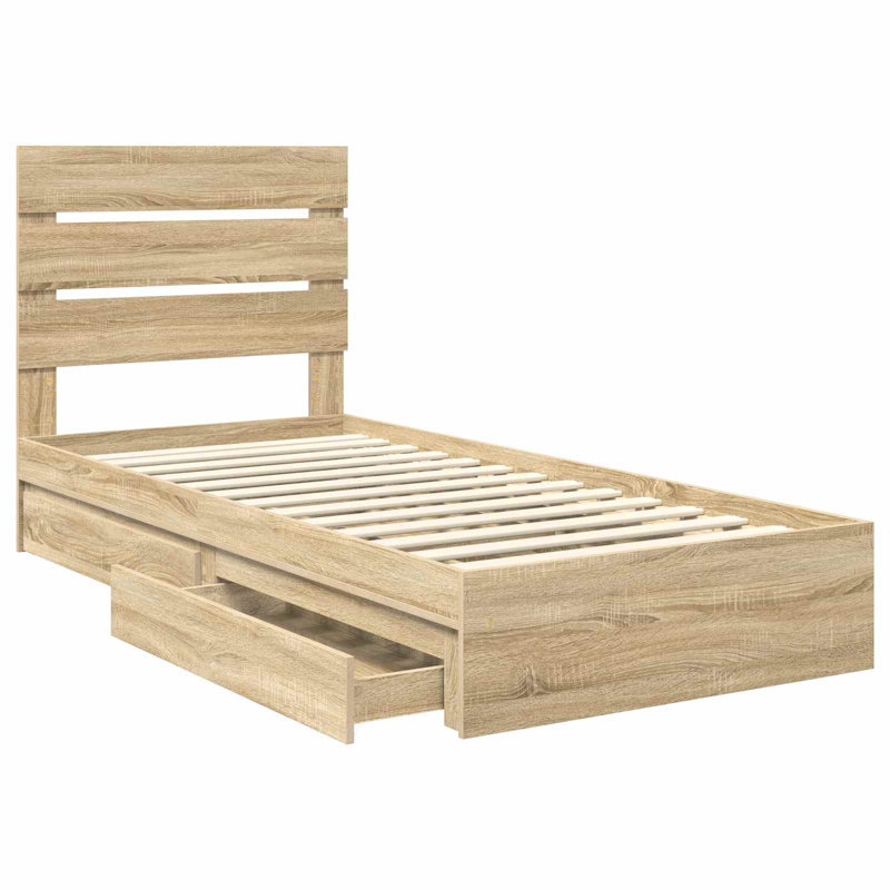 Bed, Small Single (2'6), Sonoma Oak