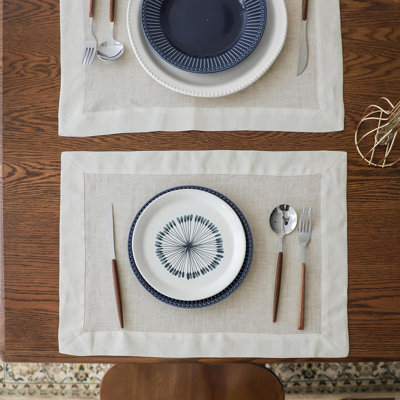 Textured 100% Linen Placemat, Kitchen Dinning Tabletop Decoration