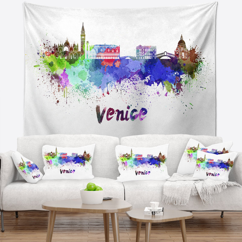 Tapisserie de venise skyline Cityscape, H 50 po x l 60 po
