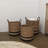 Seagrass Handmade Two-Toned Brown Decorative and Functional Storage Basket with Handles