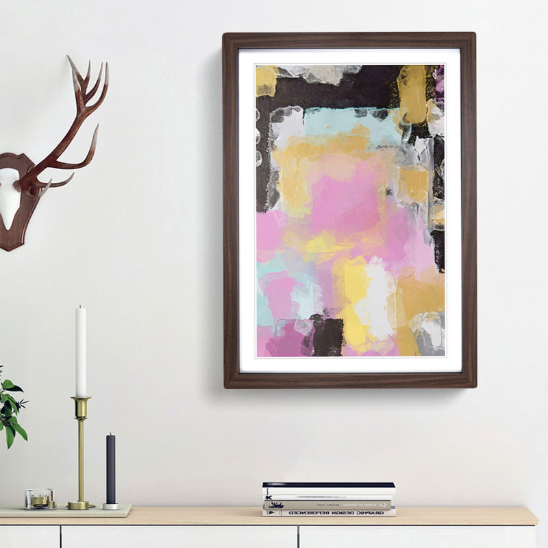Composition of Light in Abstract - Picture Frame Graphic Art Print, 36cm H x 27cm W x 2cm D, Walnut Framed