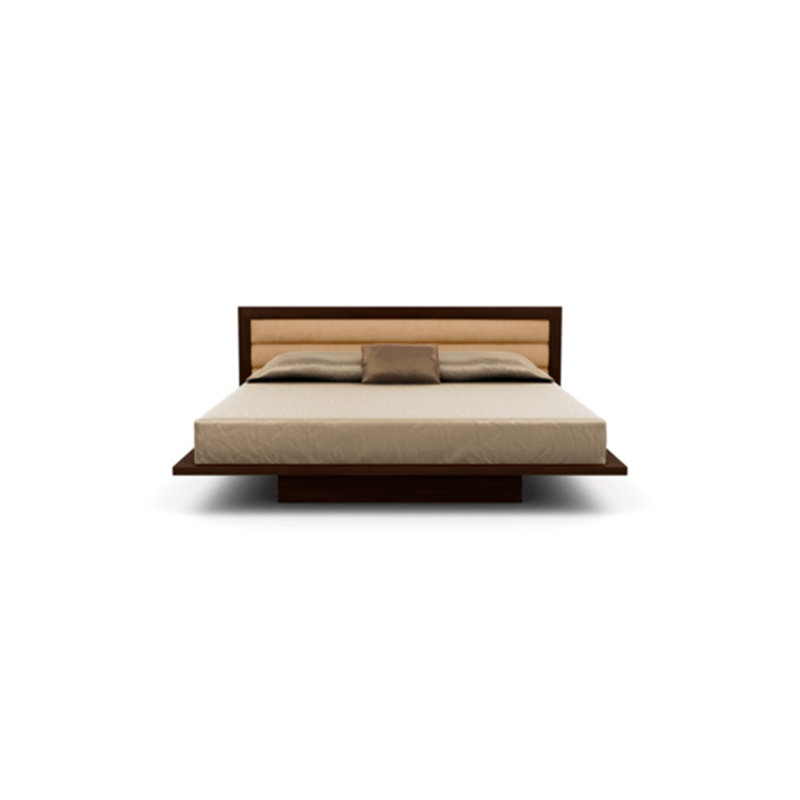 Moduluxe Upholstered Bed, Onyx, King, Natural Walnut