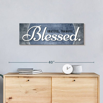 Blessed Inspirational Typography Canvas Print