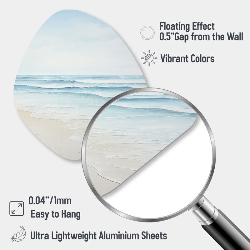 «Mariani Beach Photo Tranquil Waters I» - décoration murale irrégulière en forme de nébuleuse côtière, H 28 po x l 25 po