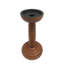 Porte-bougie en bois avec base ronde sculptée et détails décoratifs tournés pour un style décontracté moderne-116136134-116136136