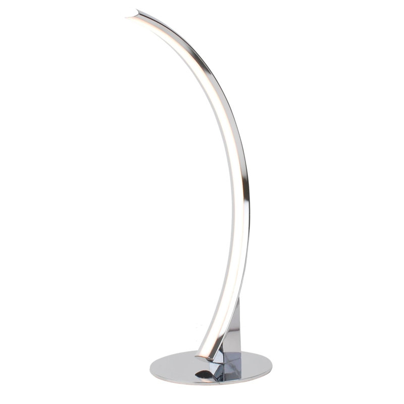 Set Of 2 Polished Chrome LED Arc Table Lamps