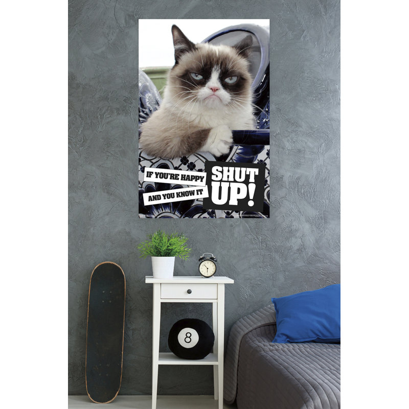 Imprimé grumpy chat-fermeture papier