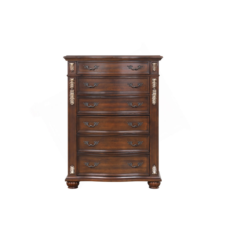 Commode 6 tiroirs 40 po Morganne, Cerise