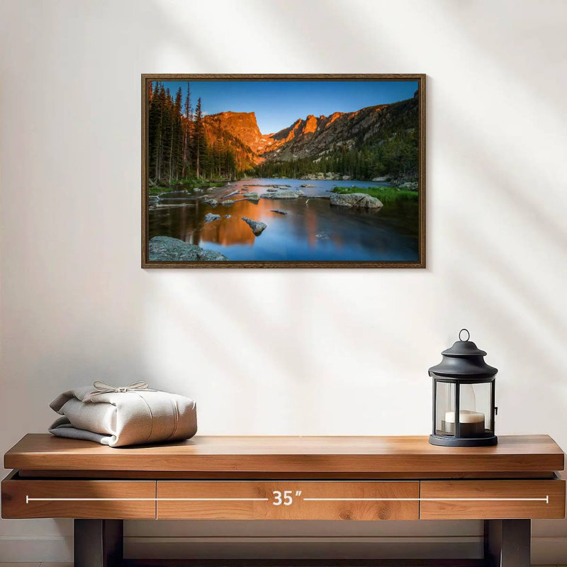 Paysage de rêve, 19 po x 13 po, Cadre flottant noyer