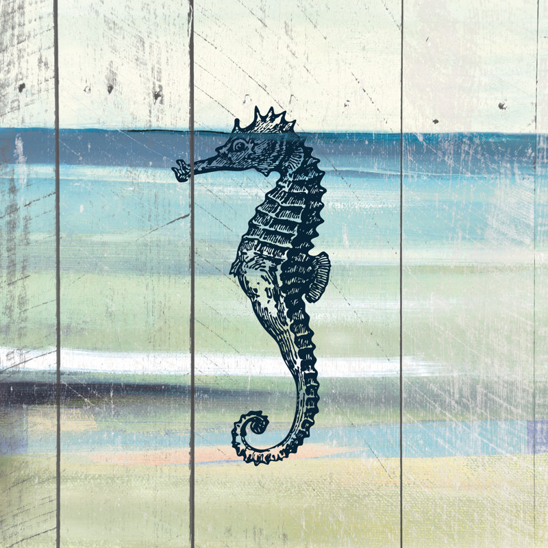 Wooden Seahorse - Wrapped Canvas Print, 91cm H x 91cm W