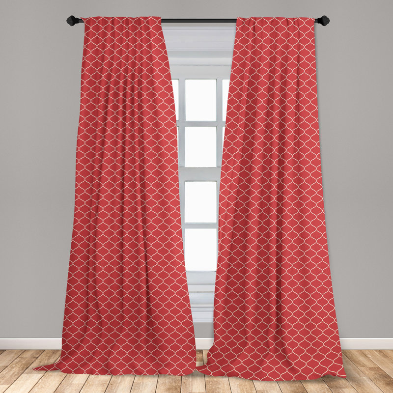 Vertical Wavy Lines Semi-Sheer Rod Pocket Curtain Panels, 28" x 95"