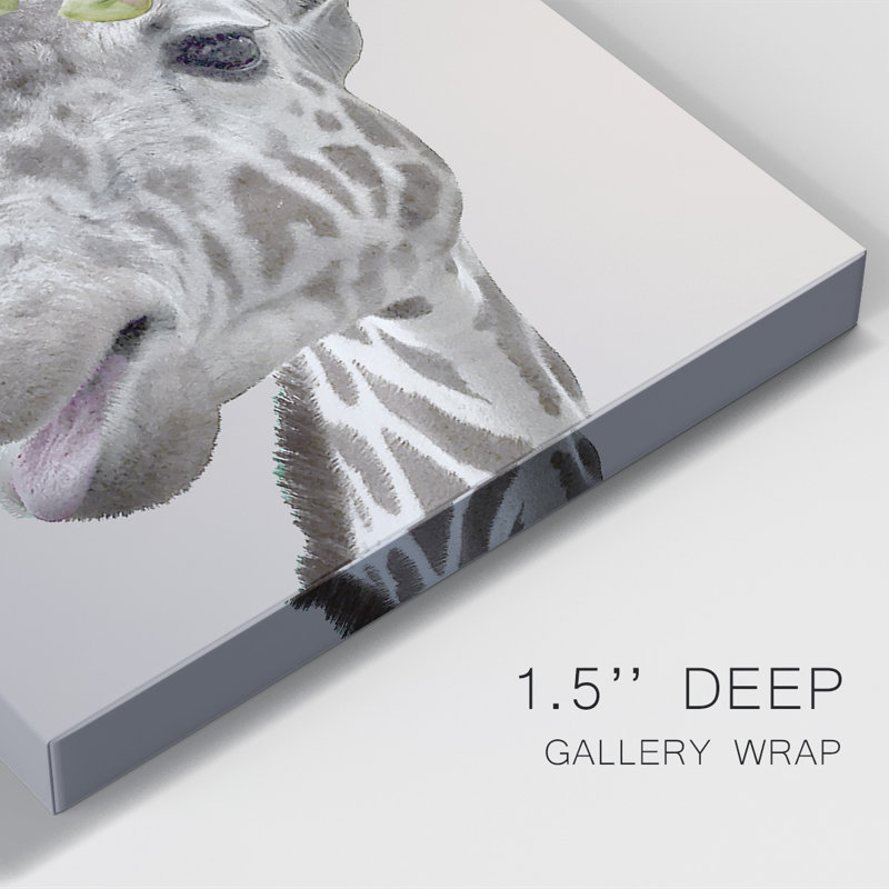 Peek a Boo Giraffe I - Impression sur toile tendue, H 48 po x l 32 po x P 1 po