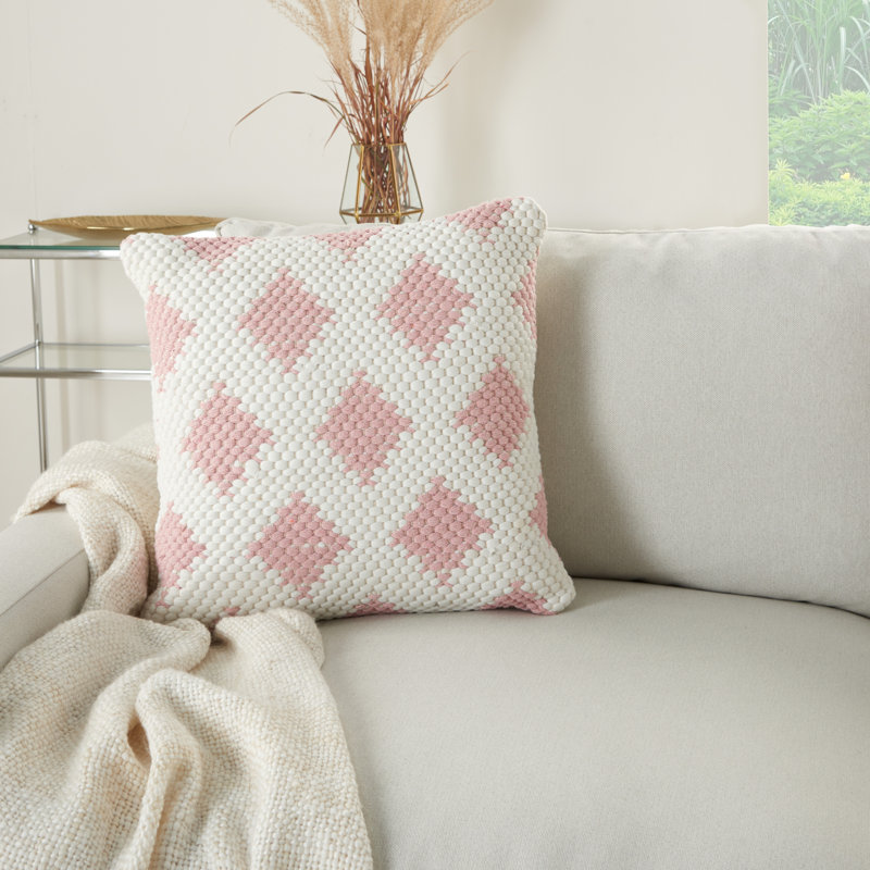 Square Cotton Pillow Cover & Insert, Blush