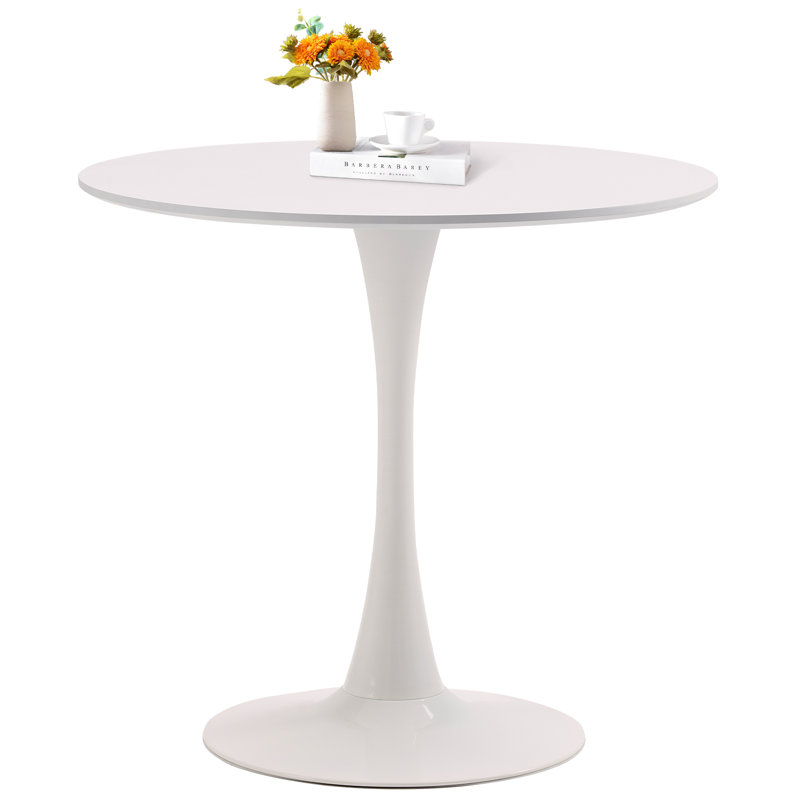Round Dining Table, Bar Table, 28.7" H x 31.5" L x 31.5" W, White