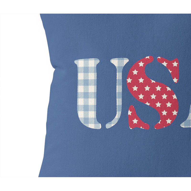 Coussin décoratif USA Gingham, Carré 20 po