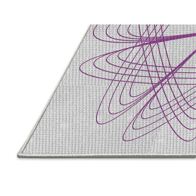 Tapis de zone mauve à motifs, Rectangle 5 pi x 7 pi