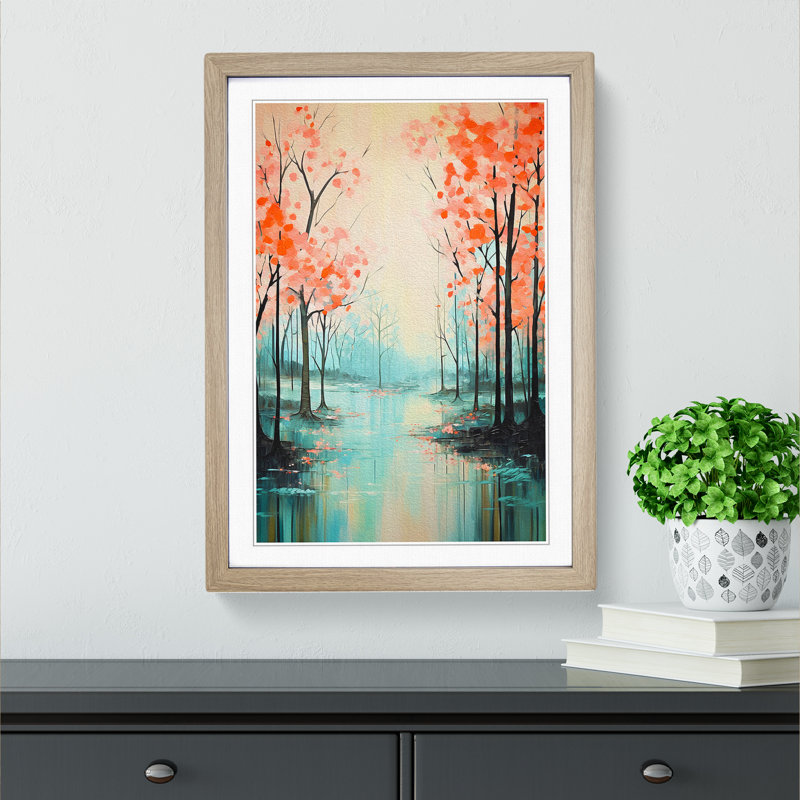 Spring ForestNo.2 - Single Picture Frame Print on Wood, Oak Framed, 34cm H x 25cm W