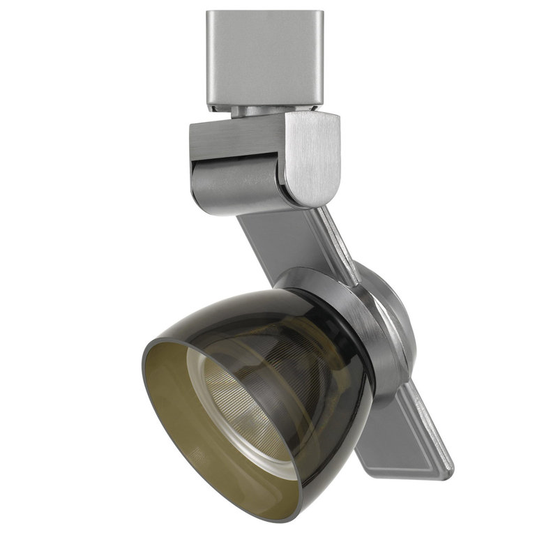 Cal Lighting Projecteur sur rail DEL intégré à intensité variable en acier brossé, 15 cm (6 po) de hauteur, 12 W, 750 lumens, 3000 K, IRC 90, angle de faisceau de 36°