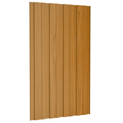vidaXL Roof Panel 12 pcs Natural 31.50 x 17.72 in Galvanised steel