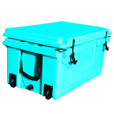 2022 Popular Outdoor Ice Chest - 65Qt Up To 5 Days Cold Blue Camping Cooler Strong And Stable 5 Color Drain Plug
